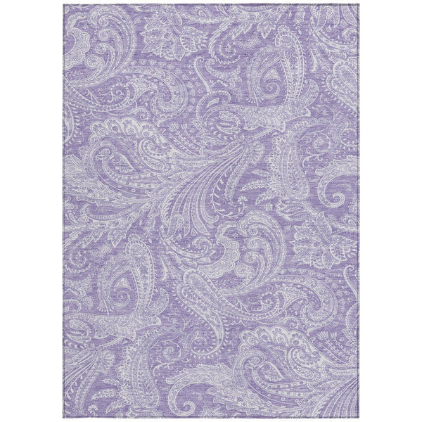 Homeroots 3' Stylish Green And Ivory Paisley Washable Area Rug For Indoor And Outdoor Spaces, Durable Design 9' X 12' Polyester 580182