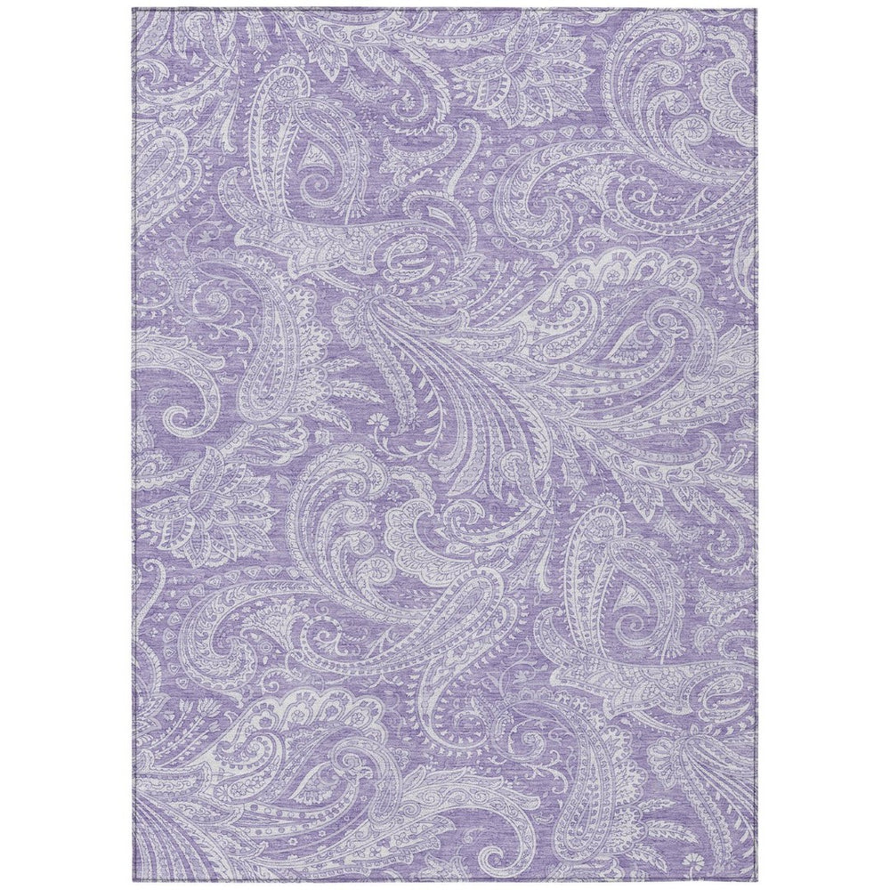 HomeRoots 9' Elegant Lavender Purple and Ivory Paisley Area Rug - Durable, Washable, Perfect for Indoor/Outdoor Use 9' X 12' 580182