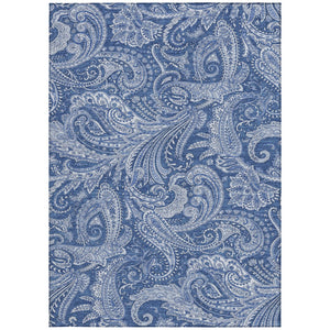 Homeroots 3' Stylish Green And Ivory Paisley Washable Area Rug For Indoor And Outdoor Spaces, Durable Design 5' X 8' Polyester 580185
