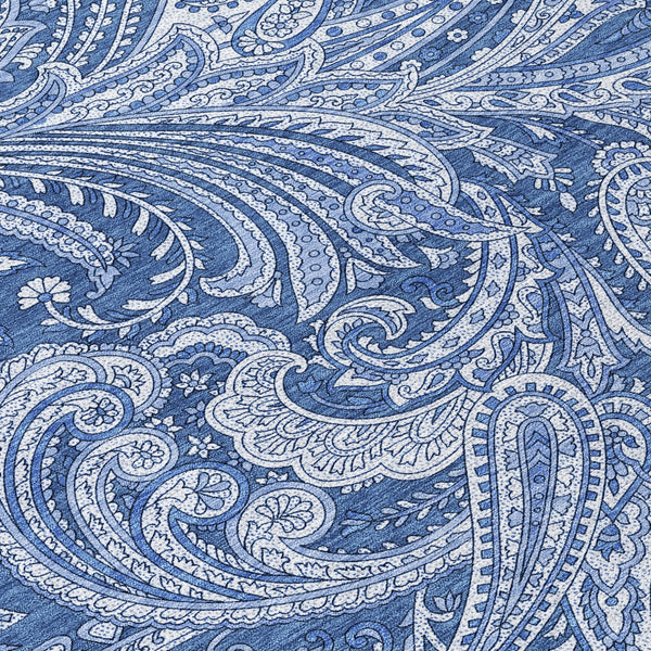 Homeroots 3' Stylish Green And Ivory Paisley Washable Area Rug For Indoor And Outdoor Spaces, Durable Design 8' Round Polyester 580186