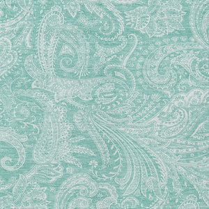 Homeroots 3' Stylish Green And Ivory Paisley Washable Area Rug For Indoor And Outdoor Spaces, Durable Design 10' X 14' Polyester 580195