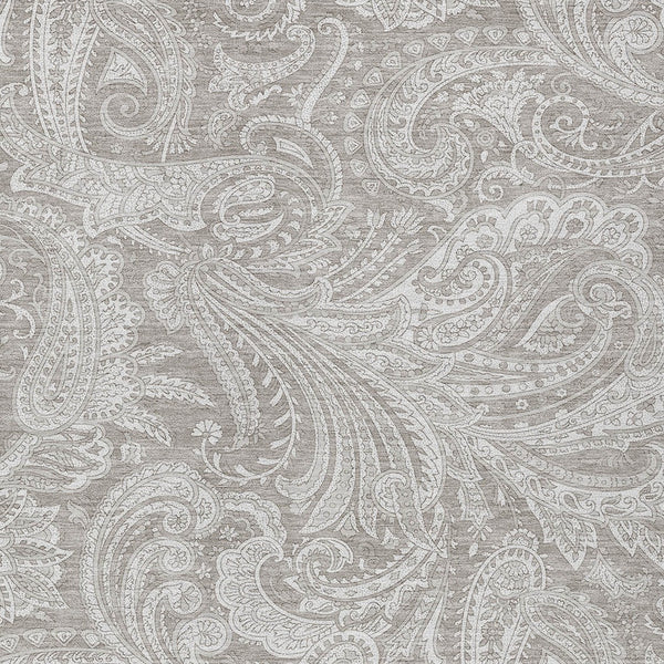 Homeroots 3' Stylish Green And Ivory Paisley Washable Area Rug For Indoor And Outdoor Spaces, Durable Design 3' X 5' Polyester 580196