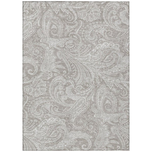 HomeRoots 5' Elegant Taupe Beige and Ivory Paisley Indoor Outdoor Area Rug - Stylish, Washable, Durable Design! 5' X 8' 580197