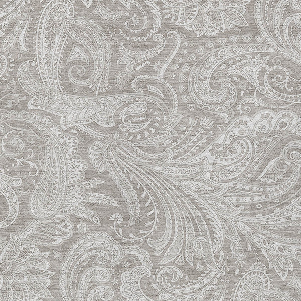 Homeroots 3' Stylish Green And Ivory Paisley Washable Area Rug For Indoor And Outdoor Spaces, Durable Design 5' X 8' Polyester 580197