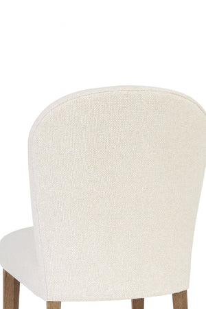 English Elm Arch Upholstered Chair with Arched Back and Plush White Sand Seat, Toffee Wood Finish Dining Pair Cocoa and White Sand B2699P373207