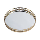 Geneva Round Metal Serving Tray 5802016 Gold Butler Specialty