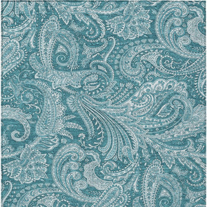 Homeroots 3' Stylish Green And Ivory Paisley Washable Area Rug For Indoor And Outdoor Spaces, Durable Design 10' X 14' Polyester 580207