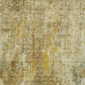 Homeroots 3' Brown Beige And Gold Abstract Washable Area Rug For Indoor And Outdoor Spaces, Durable Design 3' X 5' Polyester 580208