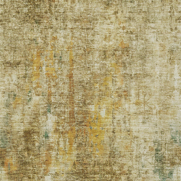 Homeroots 3' Brown Beige And Gold Abstract Washable Area Rug For Indoor And Outdoor Spaces, Durable Design 3' X 5' Polyester 580208