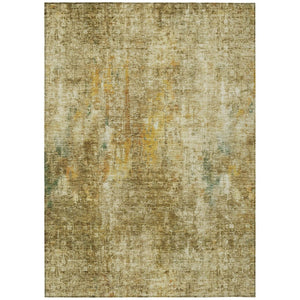 HomeRoots 5' Abstract Washable Indoor Outdoor Area Rug in Brown, Beige & Gold - Durable & Easy Care Design 8' X 10' 580211