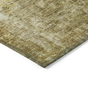 Homeroots 3' Brown Beige And Gold Abstract Washable Area Rug For Indoor And Outdoor Spaces, Durable Design 9' X 12' Polyester 580212