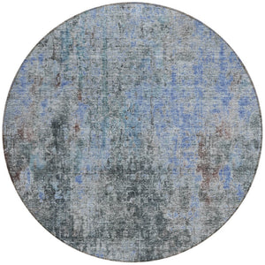 Homeroots 3' Brown Beige And Gold Abstract Washable Area Rug For Indoor And Outdoor Spaces, Durable Design 8' Round Polyester 580216