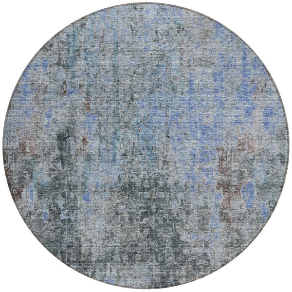 Homeroots 3' Brown Beige And Gold Abstract Washable Area Rug For Indoor And Outdoor Spaces, Durable Design 8' Round Polyester 580216