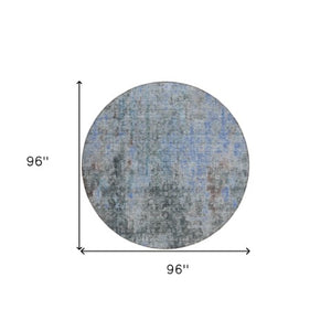 Homeroots 3' Brown Beige And Gold Abstract Washable Area Rug For Indoor And Outdoor Spaces, Durable Design 8' Round Polyester 580216