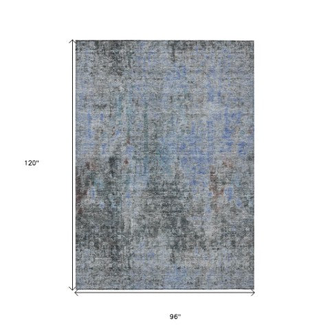 Homeroots 3' Brown Beige And Gold Abstract Washable Area Rug For Indoor And Outdoor Spaces, Durable Design 8' X 10' Polyester 580217