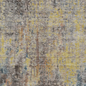 Homeroots 3' Brown Beige And Gold Abstract Washable Area Rug For Indoor And Outdoor Spaces, Durable Design 9' X 12' Polyester 580224
