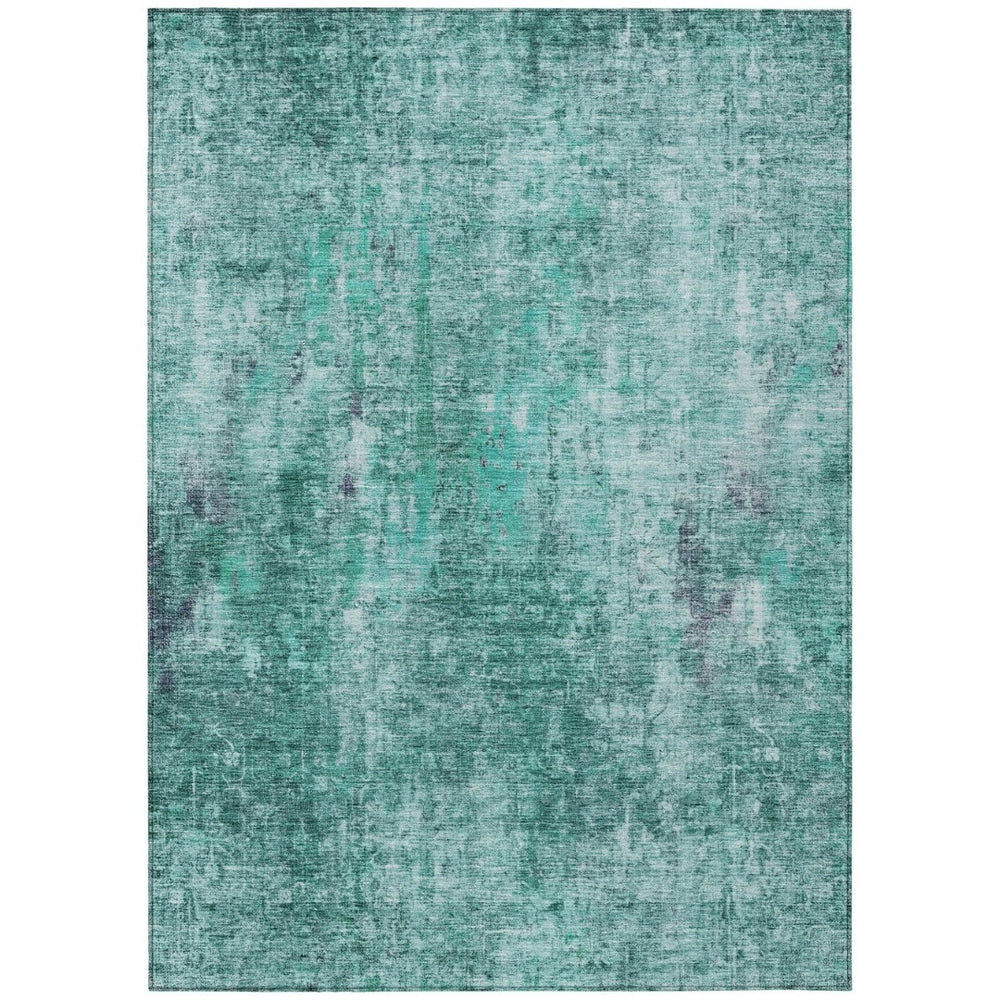 HomeRoots 9' Abstract Teal Blue Green Gray Washable Area Rug for Indoor Outdoor Use – Durable & Stylish Design 9' X 12' 580230