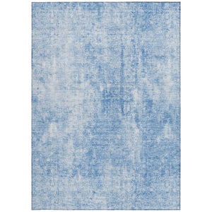 HomeRoots 5' Denim Blue and Ivory Abstract Area Rug - Stylish, Washable, Indoor/Outdoor Design for Versatile Spaces 5' X 8' 580239