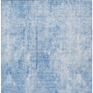 HomeRoots 5' Denim Blue and Ivory Abstract Area Rug - Stylish, Washable, Indoor/Outdoor Design for Versatile Spaces 5' X 8' 580239