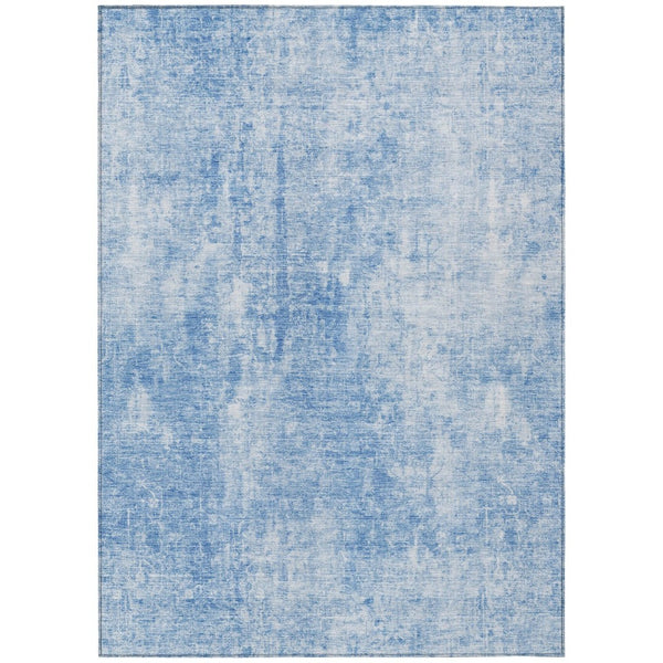 HomeRoots 9' Denim Blue and Ivory Abstract Area Rug - Modern, Washable Design for Indoor and Outdoor Spaces 9' X 12' 580242