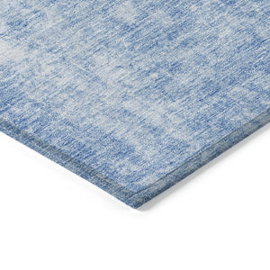HomeRoots 9' Denim Blue and Ivory Abstract Area Rug - Modern, Washable Design for Indoor and Outdoor Spaces 9' X 12' 580242