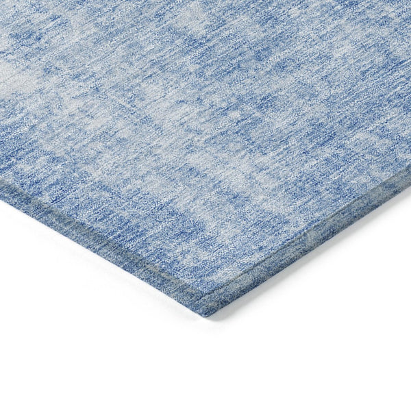 HomeRoots 9' Denim Blue and Ivory Abstract Area Rug - Modern, Washable Design for Indoor and Outdoor Spaces 9' X 12' 580242