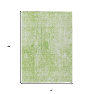 HomeRoots 9' Green and Ivory Abstract Washable Area Rug for Indoor and Outdoor Use, Durable & Stylish Design 9' X 12' 580248