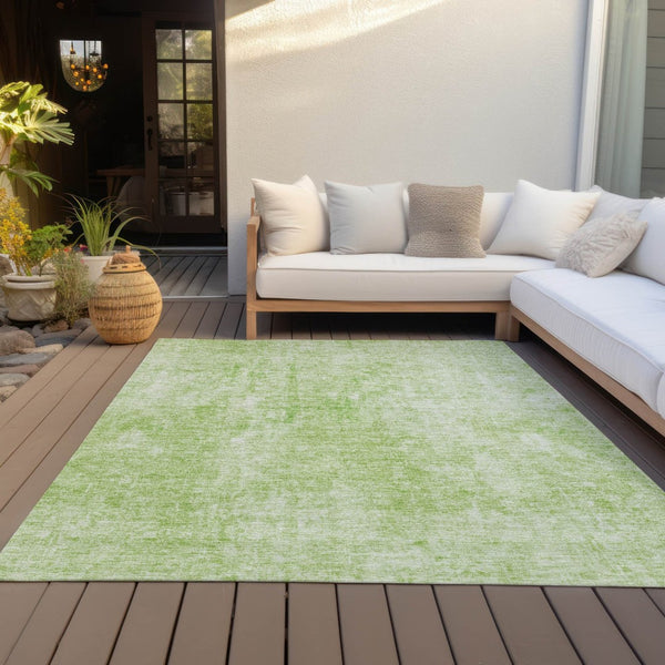 HomeRoots 5' Abstract Green and Ivory Area Rug - Washable, Durable Indoor/Outdoor Comfort for Any Space 10' X 14' 580249