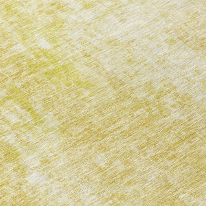 HomeRoots 5' Gold Wheat and Ivory Abstract Area Rug - Washable, Durable, Perfect for Indoor and Outdoor Spaces 8' Round 580252