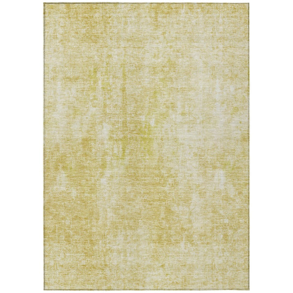 HomeRoots 9' Gold Wheat and Ivory Abstract Washable Area Rug for Indoor and Outdoor Spaces - Durable Elegance 9' X 12' 580254