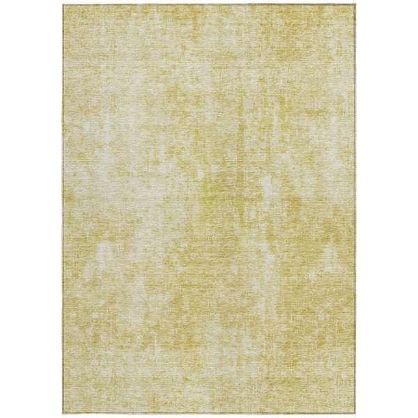HomeRoots 9' Gold Wheat and Ivory Abstract Washable Area Rug for Indoor and Outdoor Spaces - Durable Elegance 9' X 12' 580254