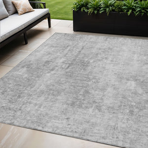 HomeRoots 5' Abstract Gray Silver Charcoal Area Rug - Stylish, Washable, Durable for Indoor & Outdoor Use 5' X 8' 580257