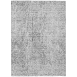 HomeRoots 5' Abstract Gray Silver Charcoal Area Rug - Stylish, Washable, Durable for Indoor & Outdoor Use 5' X 8' 580257