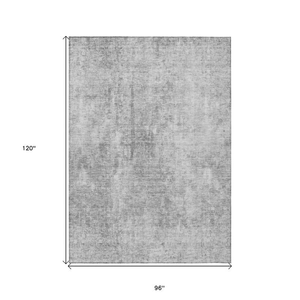 HomeRoots 5' Abstract Gray Silver Charcoal Area Rug - Stylish, Washable, Durable for Indoor & Outdoor Use 8' X 10' 580259