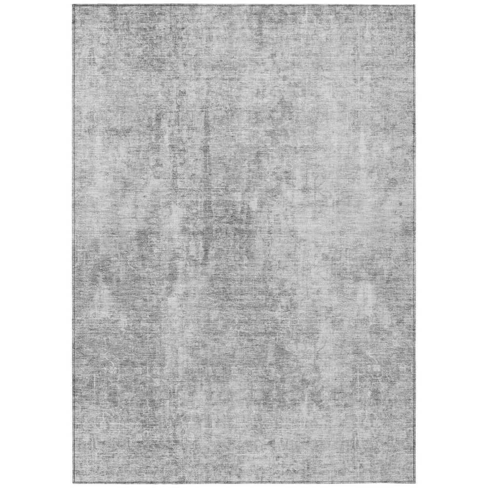 HomeRoots 5' Abstract Gray Silver Charcoal Area Rug - Stylish, Washable, Durable for Indoor & Outdoor Use 8' X 10' 580259