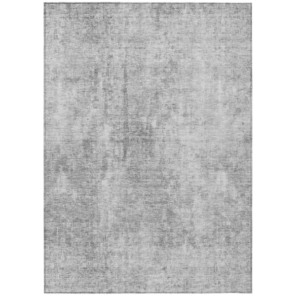 HomeRoots 5' Abstract Gray Silver Charcoal Area Rug - Stylish, Washable, Durable for Indoor & Outdoor Use 8' X 10' 580259