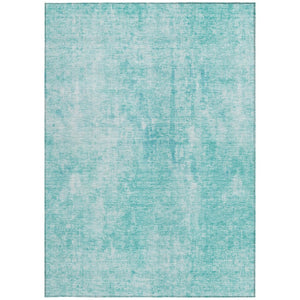 HomeRoots 5' Teal Blue and Ivory Abstract Area Rug - Stylish, Washable, Durable for Indoor and Outdoor Use 5' X 8' 580269
