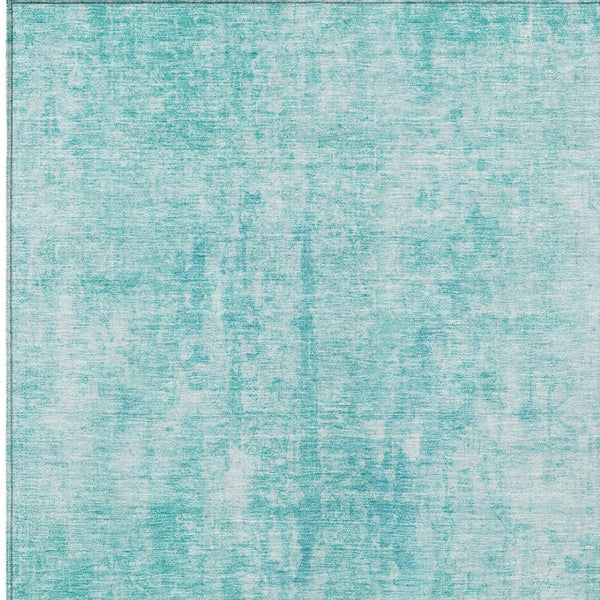 HomeRoots 5' Teal Blue and Ivory Abstract Area Rug - Stylish, Washable, Durable for Indoor and Outdoor Use 5' X 8' 580269