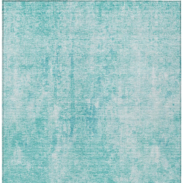 HomeRoots 9' Teal Blue and Ivory Abstract Area Rug - Stylish, Durable, Washable for Indoor/Outdoor Use 9' X 12' 580272