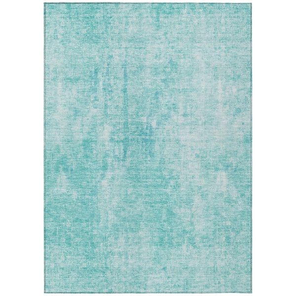 HomeRoots 9' Teal Blue and Ivory Abstract Area Rug - Stylish, Durable, Washable for Indoor/Outdoor Use 9' X 12' 580272