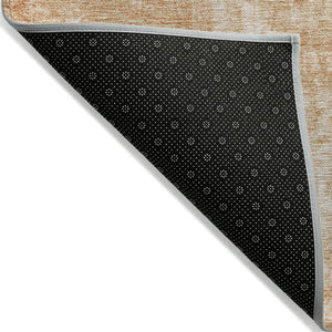 HomeRoots 5' Terra Cotta Copper Ivory Abstract Area Rug - Stylish, Durable & Washable for Indoor Outdoor Use 5' X 8' 580275