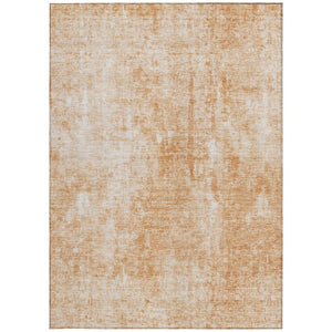 HomeRoots 5' Terra Cotta Copper Ivory Abstract Area Rug - Stylish, Durable & Washable for Indoor Outdoor Use 5' X 8' 580275