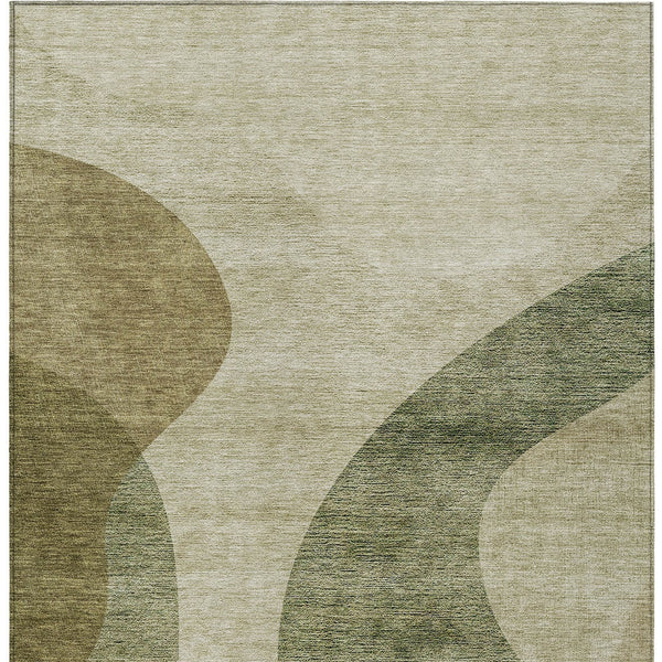 Homeroots 3' Beige And Chocolate Abstract Washable Area Rug – Perfect For Indoor And Outdoor Spaces! 3' X 5' Polyester 580280