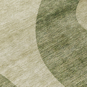 Homeroots 3' Beige And Chocolate Abstract Washable Area Rug – Perfect For Indoor And Outdoor Spaces! 8' Round Polyester 580282