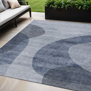 Homeroots 3' Beige And Chocolate Abstract Washable Area Rug – Perfect For Indoor And Outdoor Spaces! 5' X 8' Polyester 580287