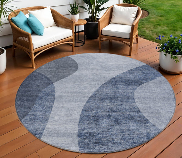 Homeroots 3' Beige And Chocolate Abstract Washable Area Rug – Perfect For Indoor And Outdoor Spaces! 8' Round Polyester 580288