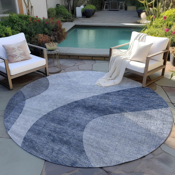 Homeroots 3' Beige And Chocolate Abstract Washable Area Rug – Perfect For Indoor And Outdoor Spaces! 8' Round Polyester 580288