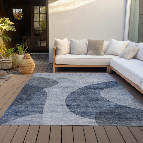 Homeroots 3' Beige And Chocolate Abstract Washable Area Rug – Perfect For Indoor And Outdoor Spaces! 8' X 10' Polyester 580289