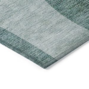 HomeRoots 5' Green and Sage Abstract Washable Area Rug - Durable Indoor/Outdoor Accent for Modern Spaces 5' X 8' 580293