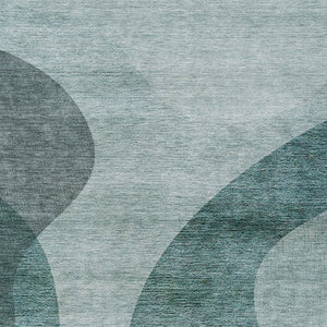 HomeRoots 5' Green and Sage Abstract Washable Area Rug - Durable Indoor/Outdoor Accent for Modern Spaces 5' X 8' 580293